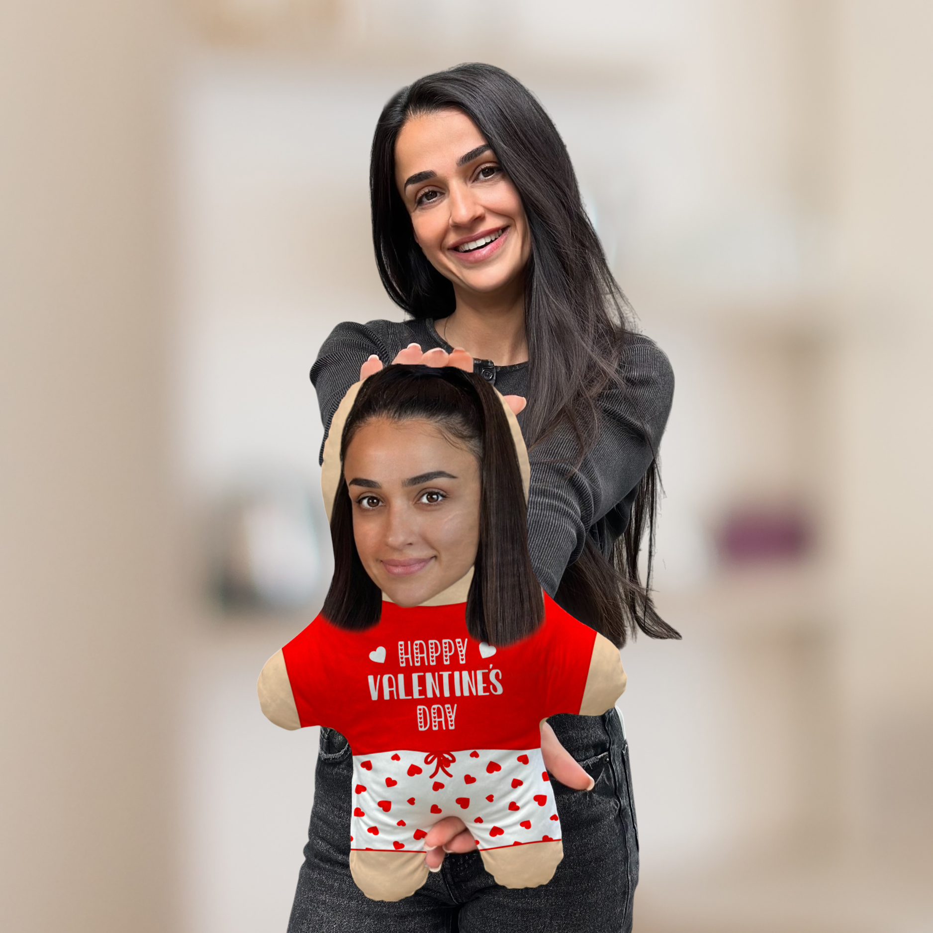 Cojín "Feliz Día de San Valentín" MiniMe, maravilloso regalo para tu pareja en esta celebración - Imagen 3